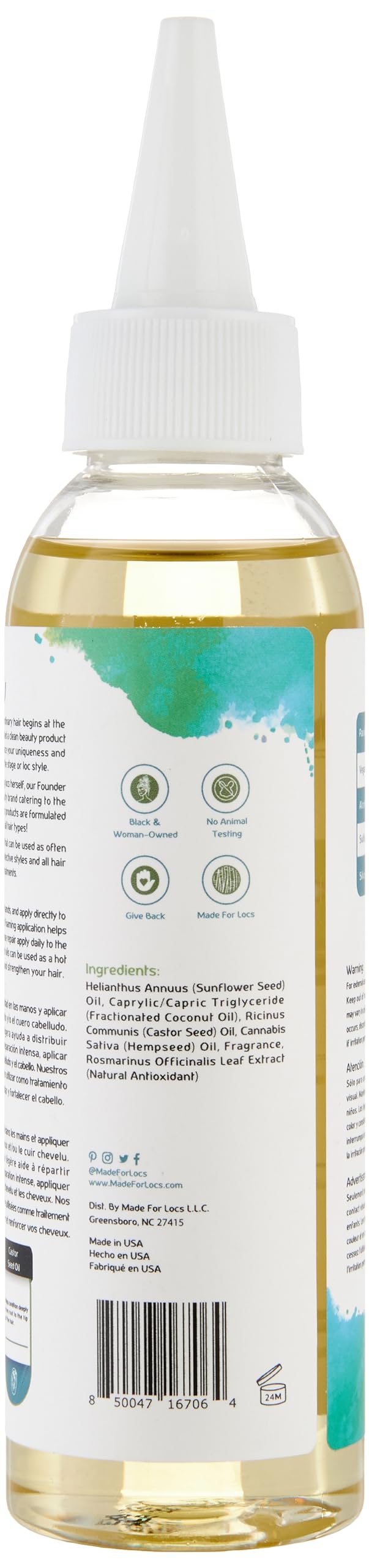 Locs Vegan Conditioning Hair Oil | Foaming Locs Oil | 4 oz Beauty & Personal Care MFL MADE FOR LOCS