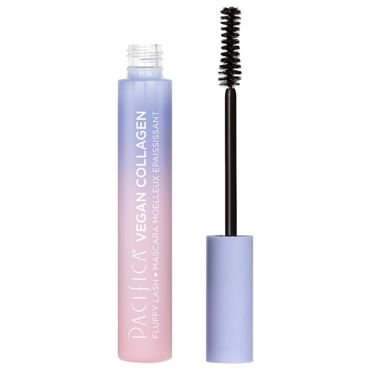 Pacifica Vegan Collagen Fluffy Lash Mascara - Black Thickening & Lengthening Mascara with Plant Fibers, Full Fluffy Lashes, Vegan & Cruelty-Free, 0.24