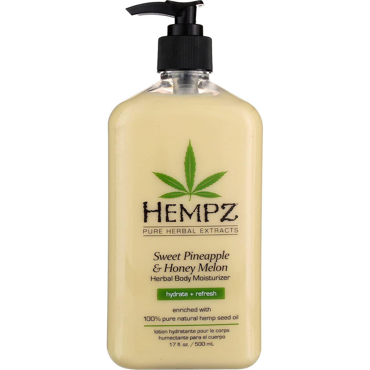 Hempz Body Moisturizer Sweet Pineapple and Honey Melon 17 Ounce Pump (500ml) (Pack of 6) Beauty & Personal Care Hempz