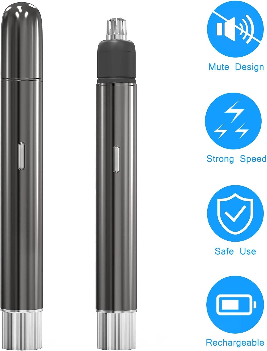 LEONYS Nose Eyebrow Facial Hair Trimmer 3- in- 1, Multifunction Electric USB Rechargeable Painless Nose Ear Hair Eyebrow Trimmer for Men Beauty and Personal Care LEONYS