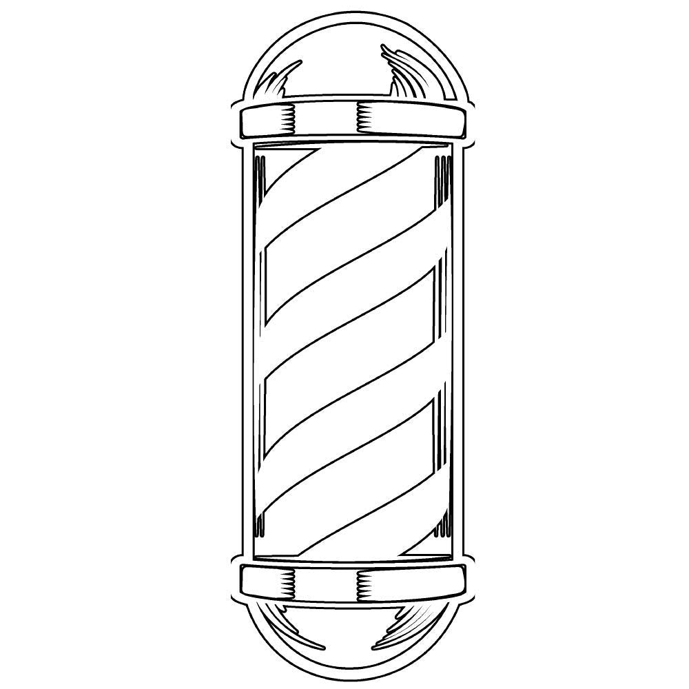 BarberMate Barber Pole Car Decal (White) Beauty and Personal Care BarberMate
