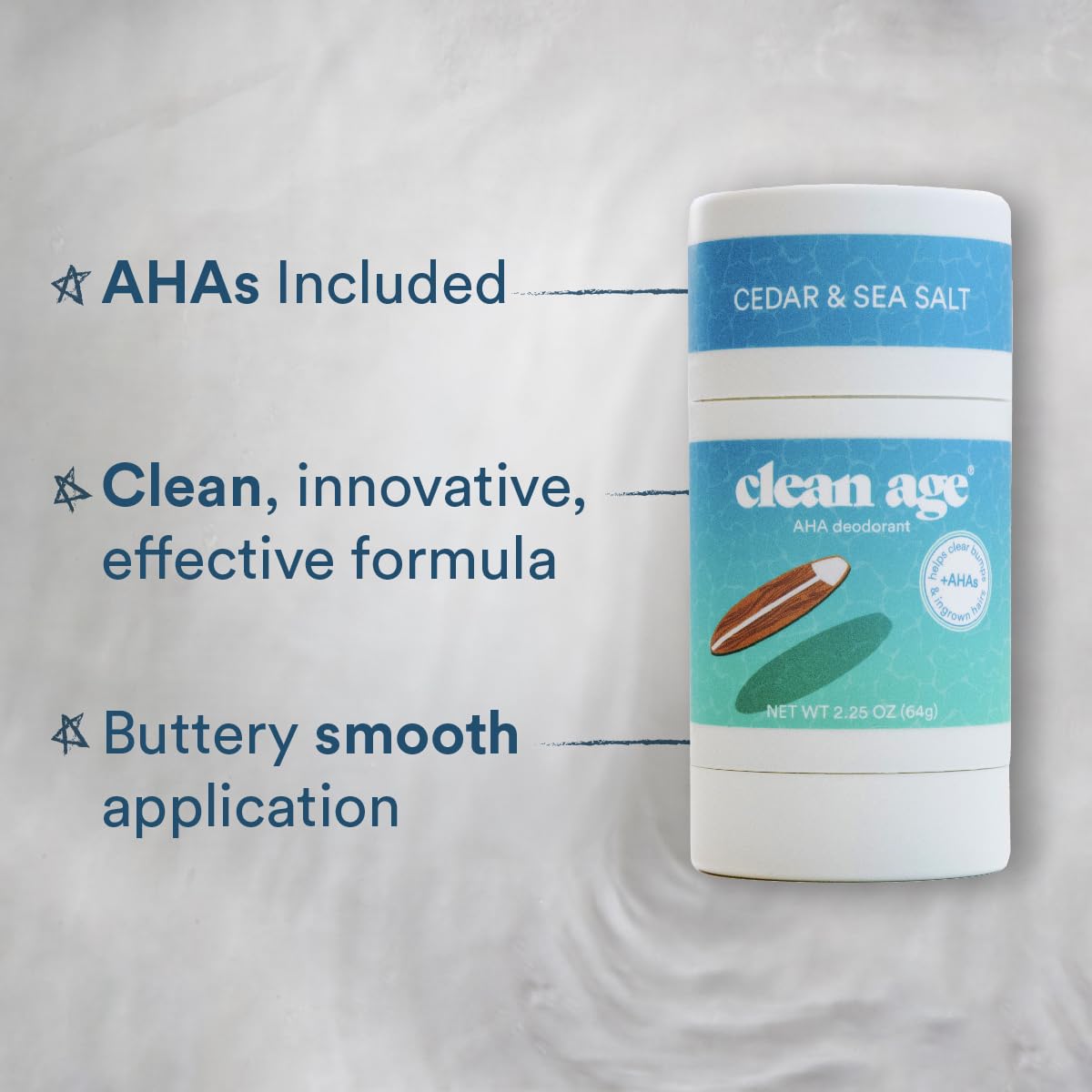 Clean Age Aluminum Free Deodorant, Cedar Scent, 2.25oz 1 Pack, Teen Deodorant for Boys and Girls, Paraben Free, No Aluminum for Sensitive Skin, Beauty and Personal Care CLEAN AGE