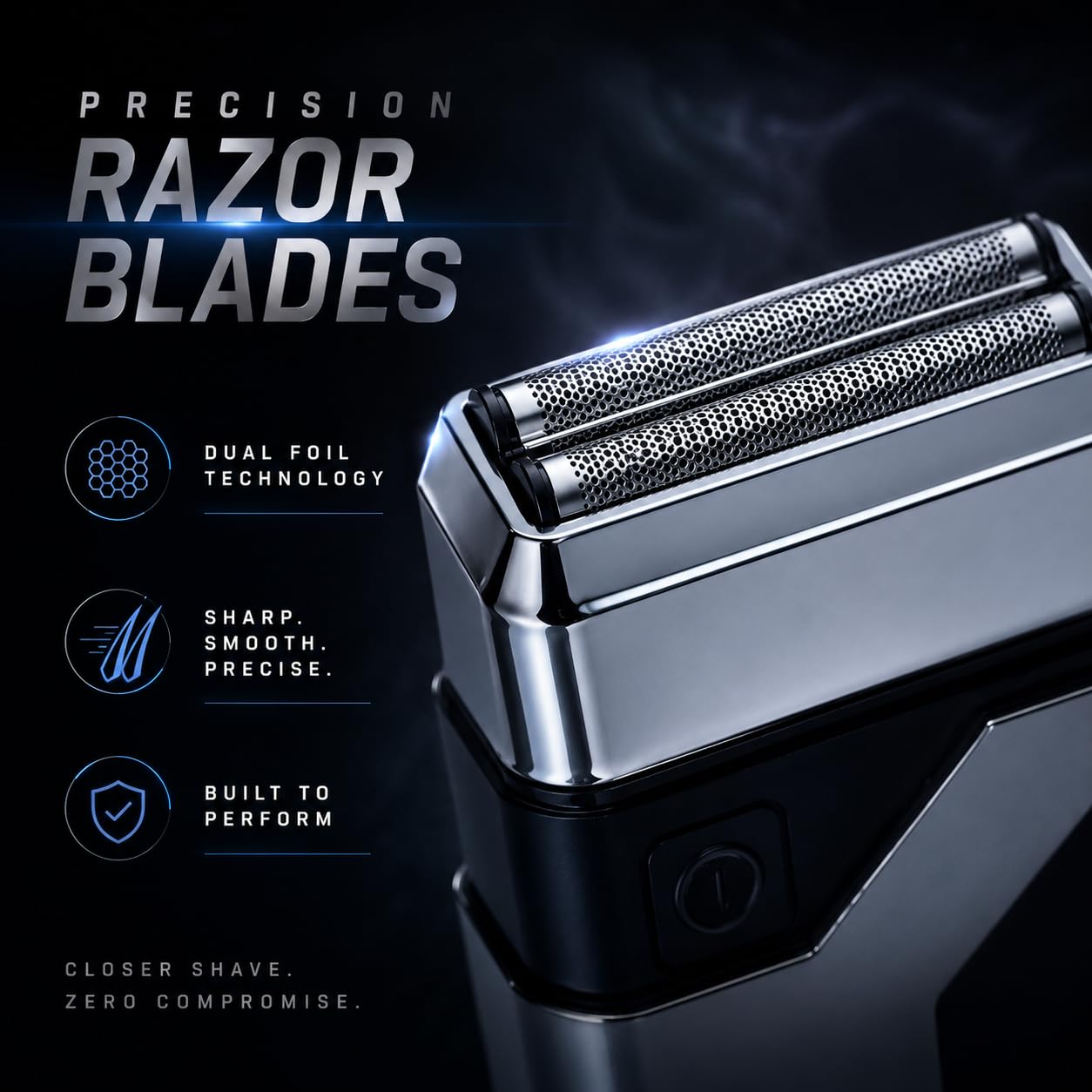 ElecTrym E1025 Triple Foil Head Compact Wet/Dry Electric Shaver for Men, Cordless Razor with LED Battery Display, USB-C Charging, 3 Floating Heads Beauty and Personal Care ElecTrym