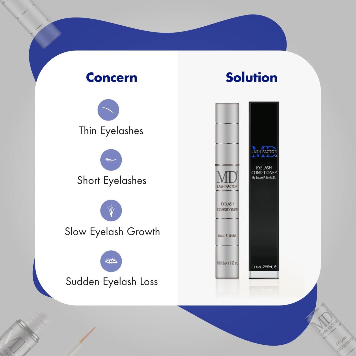 MD Lash Factor Eyelash Conditioner - 0.1 fl oz, 3-Month Supply - Daily Lash Serum with Peptides and Biotin for Thicker Lashes Beauty & Personal Care MD