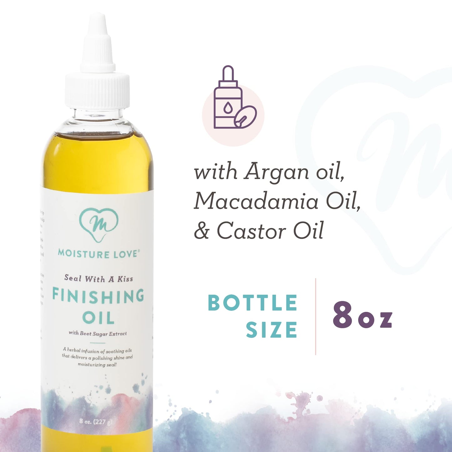 Moisture Love Seal with a Kiss Finishing oil for Hair Moisturizing and Polishing. Curly Hair Care Product with Argan Oil and Castor Oil. Sulfate Beauty & Personal Care Moisture Love