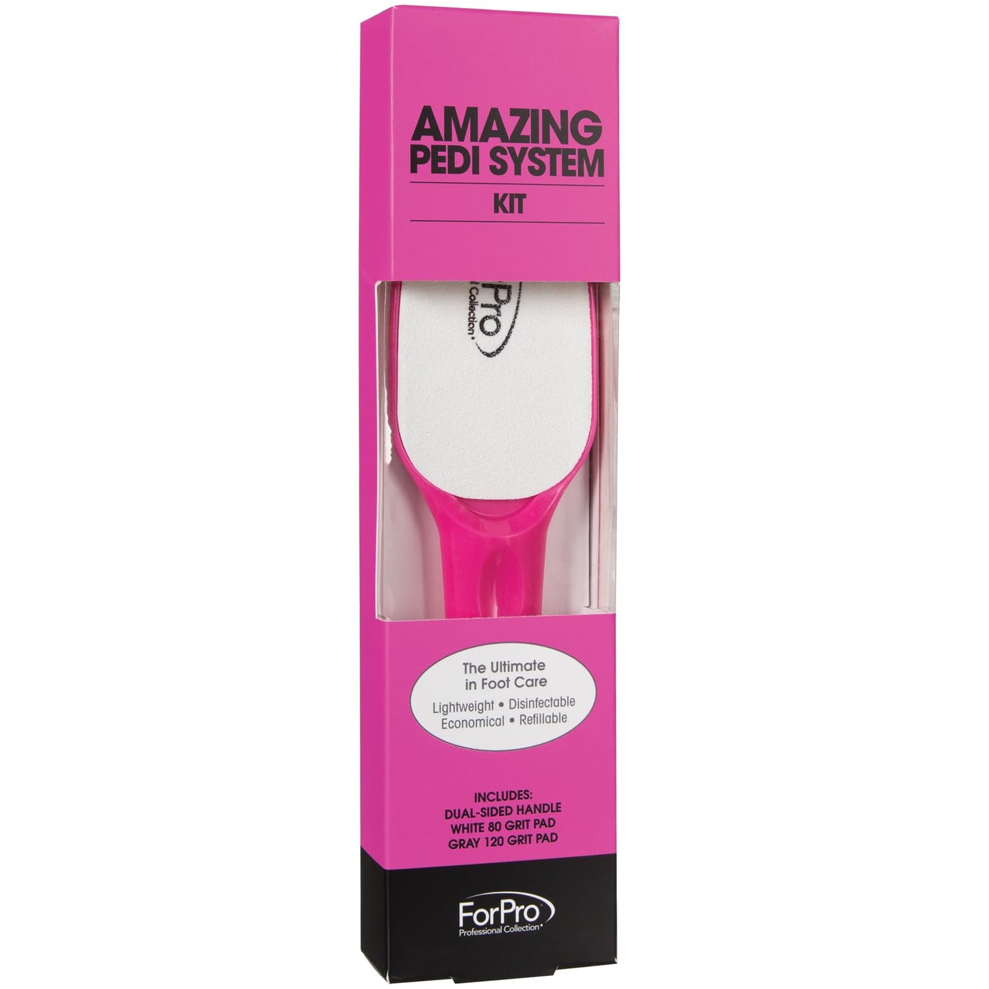 ForPro Professional Collection Amazing Pedi System Kit, Pink, 80/120 Grit, Double-Sided Professional Quality Pedicure File for Heels, Includes Six Beauty & Personal Care ForPro Professional Collection