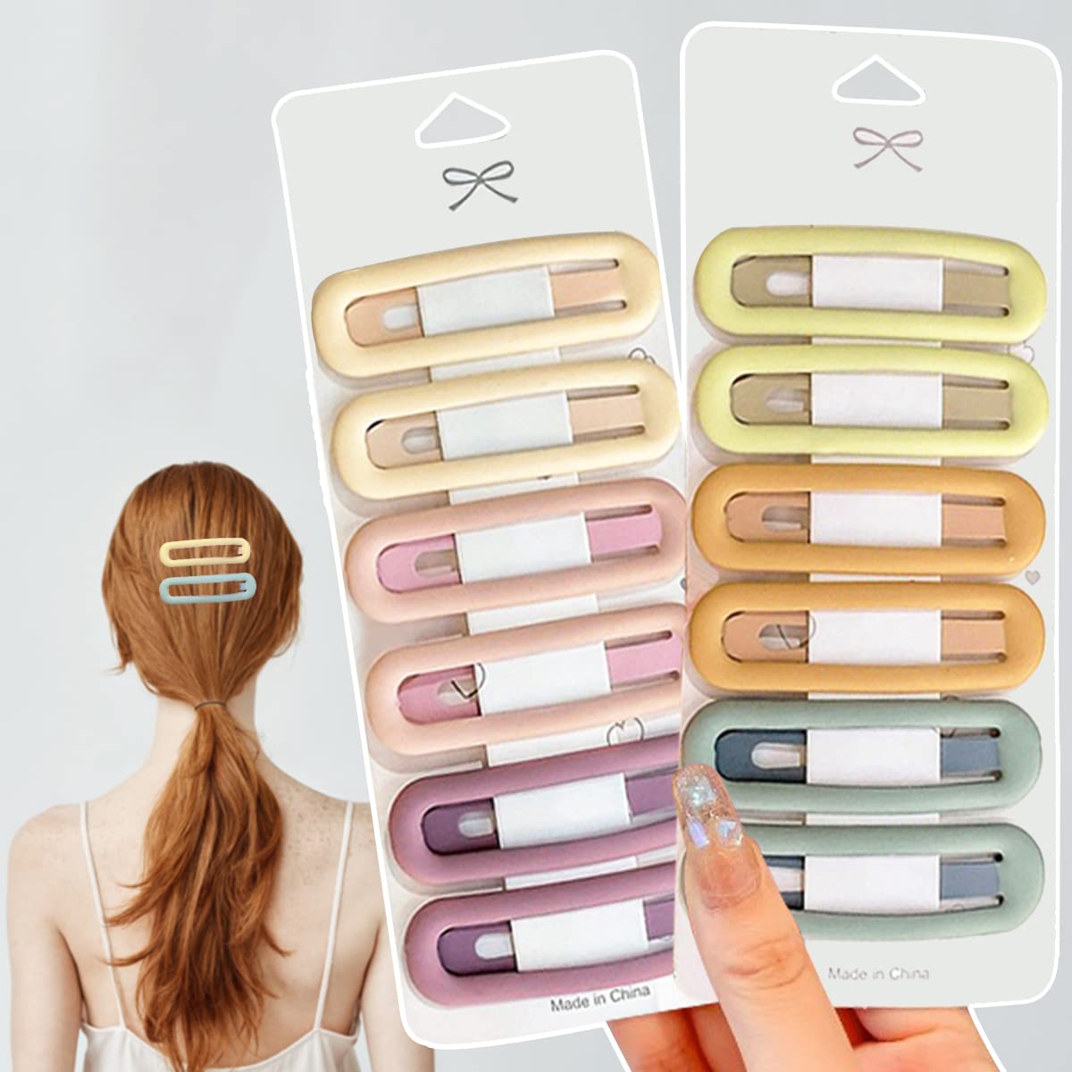 YOBEYI French Hair Barrettes, 12 Pcs Big Snap Matte Finish Hair Clips for Styling Accessories - Macaron Color, Hold Thick Hair Perfectly in Place Beauty & Personal Care YOBEYI