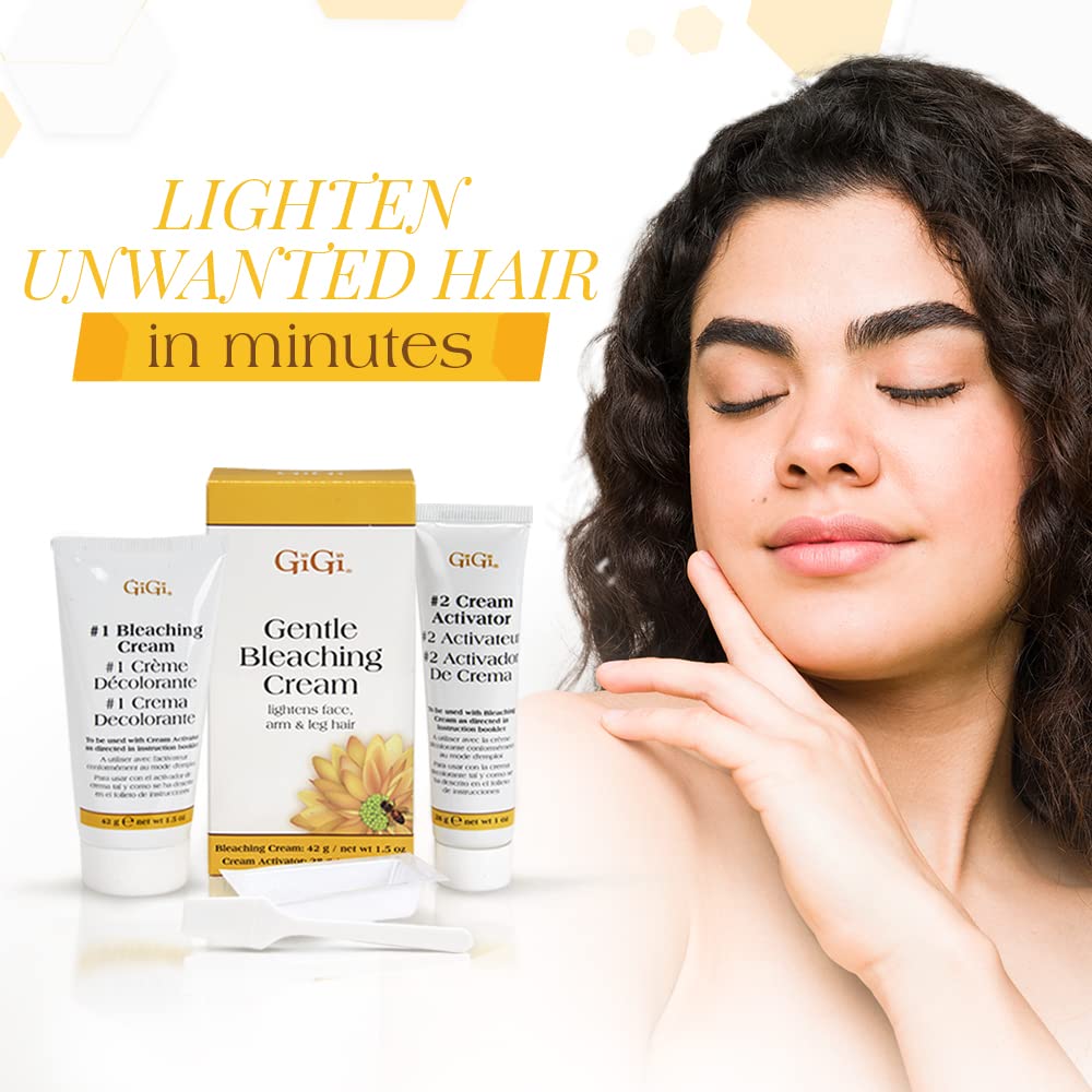 GiGi Gentle Bleaching Cream for Hair, Facial Hair & Body Hair, 1 oz - Safe Hair Bleach & Alternative to Waxing Kits and Hair Removal Cream - Lightens Beauty & Personal Care GIGI