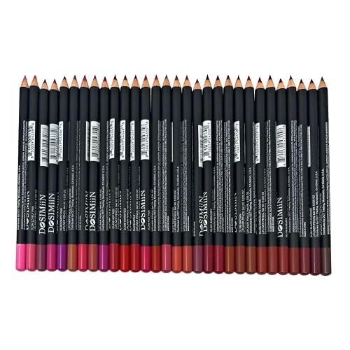 30 pcs Lip Liner Pencil Set, High Pigmented Lip Makeup, Long-wearing, Deep and Rich in Color, Enhance Lip Volume, 6.25 inches Long Wooden Pencil Beauty & Personal Care BLOOM IN BOX