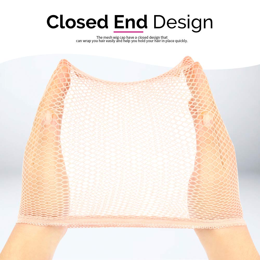 FANDAMEI Wig Cap, 4PCS Light Brown Mesh Wig Cap Net, Closed End Hair Mesh Net Wig Caps, Liner Weaving Caps for Women, Men, Kids Beauty and Personal Care Fandamei
