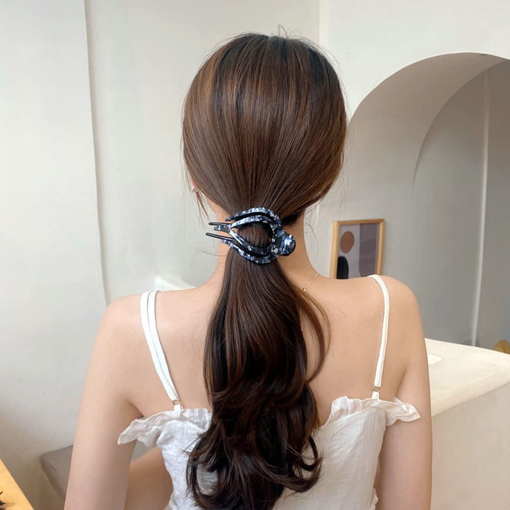 Yusier 2pcs Heart Duckbill Clip French Curved Flat Hair Clip Non-Slip Barrettes for Thick Hair Bun Hair Clip Unique Hair Accessories for Women (Rock Beauty & Personal Care Yusier