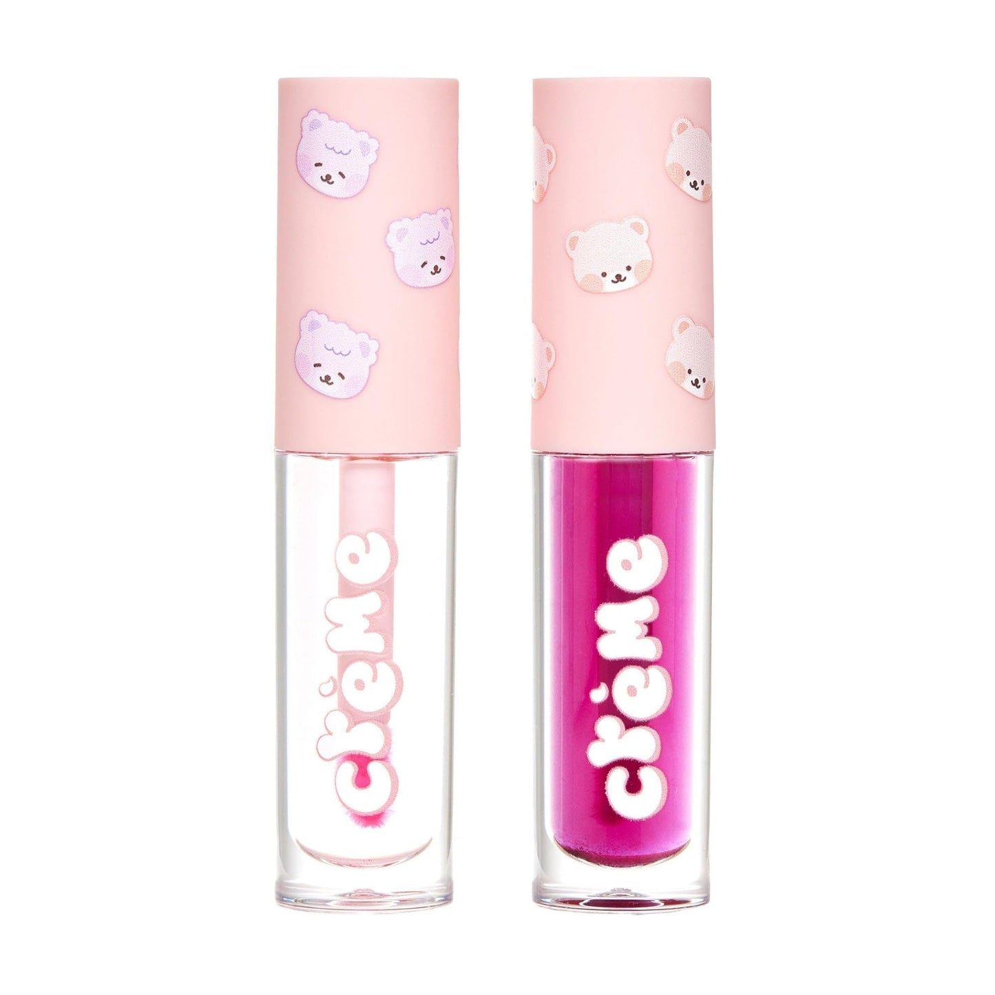 The Crème Shop Boba Bears High-Shine Tinted Lip Oil Duo - Indulge in Juicy Lips with Vitamin E Infusion - Long-Lasting Moisture - Lightweight Comfort Beauty & Personal Care The Crème Shop