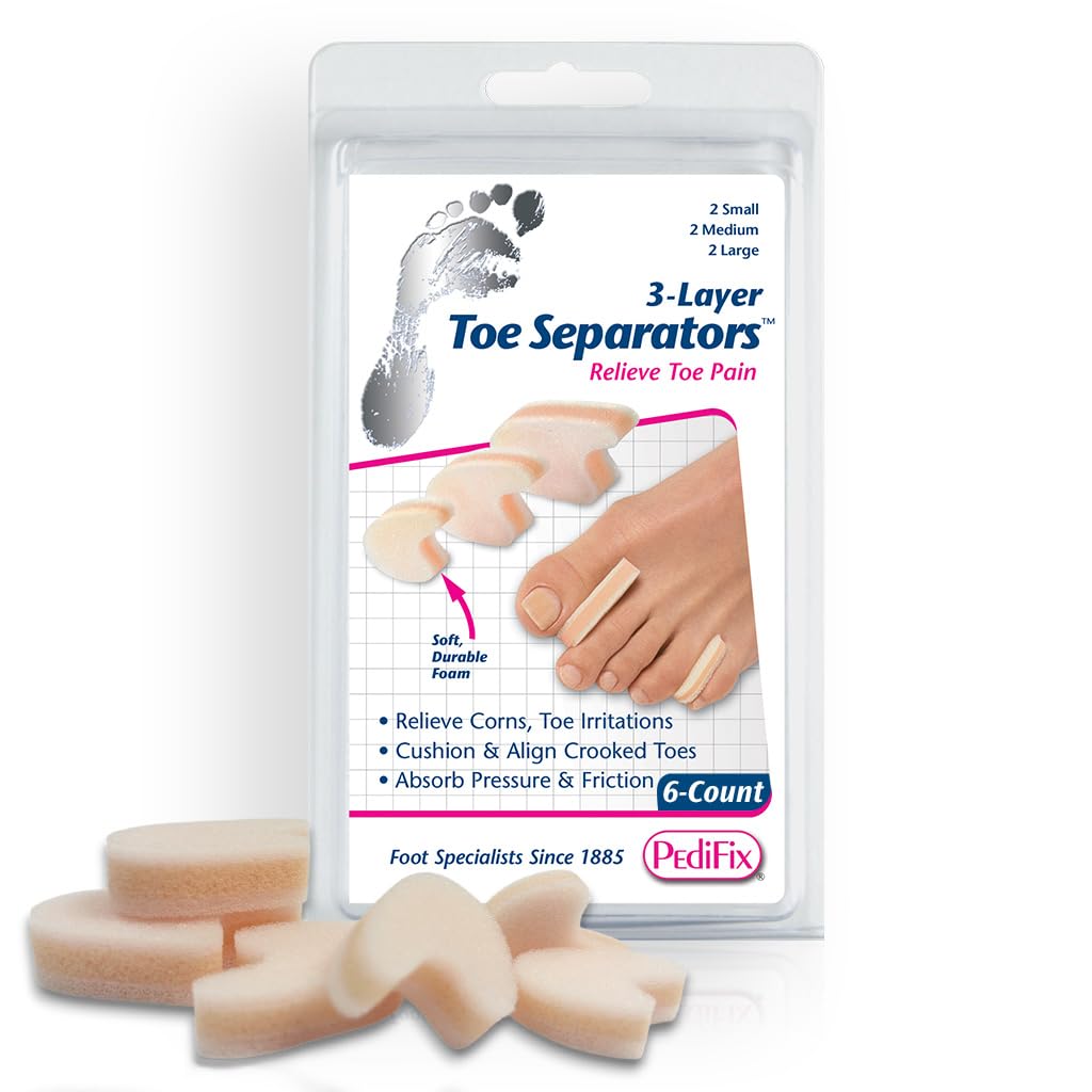 Pedifix 3-layer Toe Separators, 6-Count