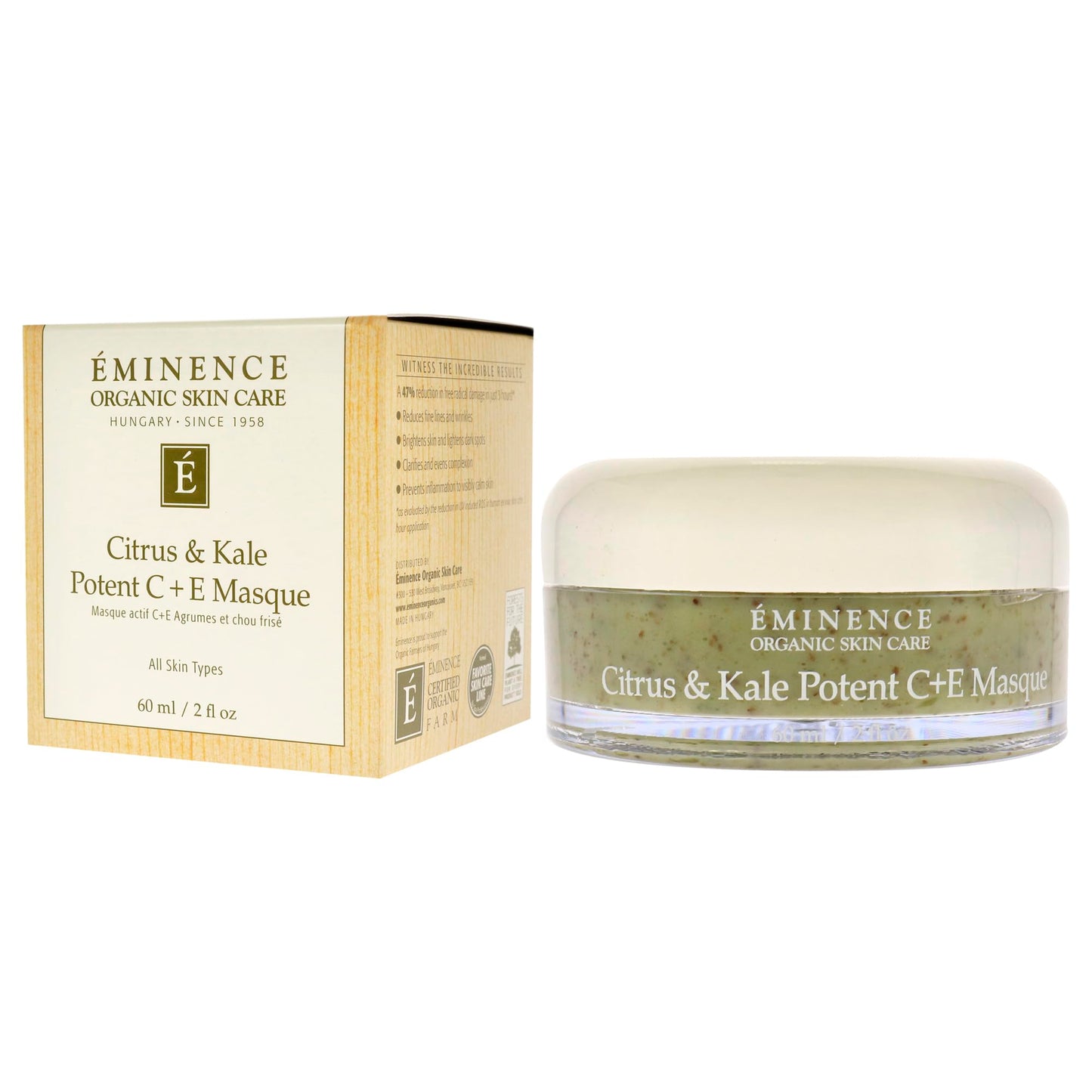 Eminence Organic Skincare Citrus & kale potent c + e masque 2oz, 2 Ounce Beauty & Personal Care Eminence