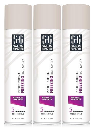 Salon Grafix Professional Freezing Hair Spray, Unscented, Mega Hold Styling Mist 10, 10-Ounce Spray Bottle (Pack of 3) Beauty & Personal Care Salon Grafix