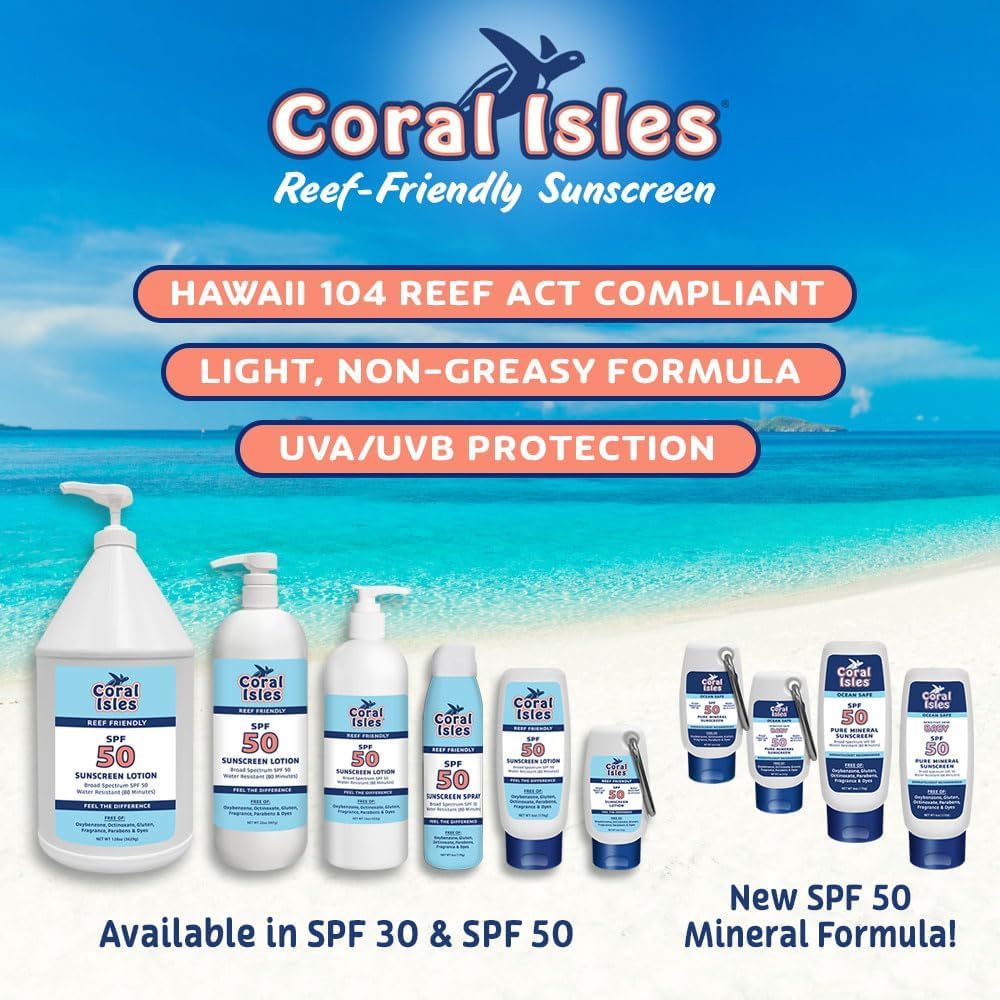 Coral Isles by Rocky Mountain Sunscreen | SPF 30 Lotion | Broad Spectrum UVA/UVB Protection | Hawaii Reef-Safe Act Compliant | Oxybenzone & Octinoxate Beauty and Personal Care Coral Isles