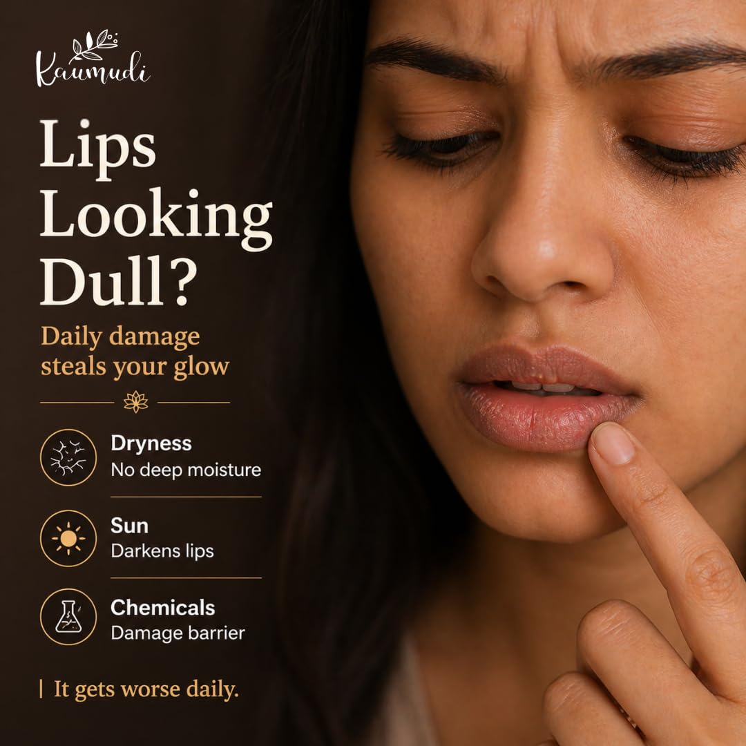 Kaumudi Handmade & Natural Lip Balm for Women & Men with Rose Damascena & Saffron Essential Oil (Brownie Lip) Beauty and Personal Care Kaumudi
