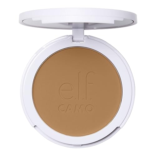 e.l.f. Camo Powder Foundation, Lightweight, Primer-Infused Buildable & Long-Lasting Medium-to-Full Coverage Foundation, Medium 355 W Beauty & Personal Care e.l.f.