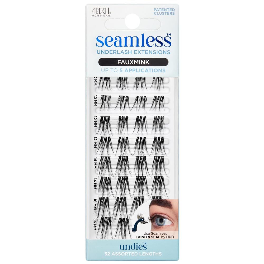 Ardell Seamless Underlash Extensions Refill - Faux Mink Undies, Customizable Individual Lash Clusters, Natural Looking Lashes, DIY Cluster Eyelash