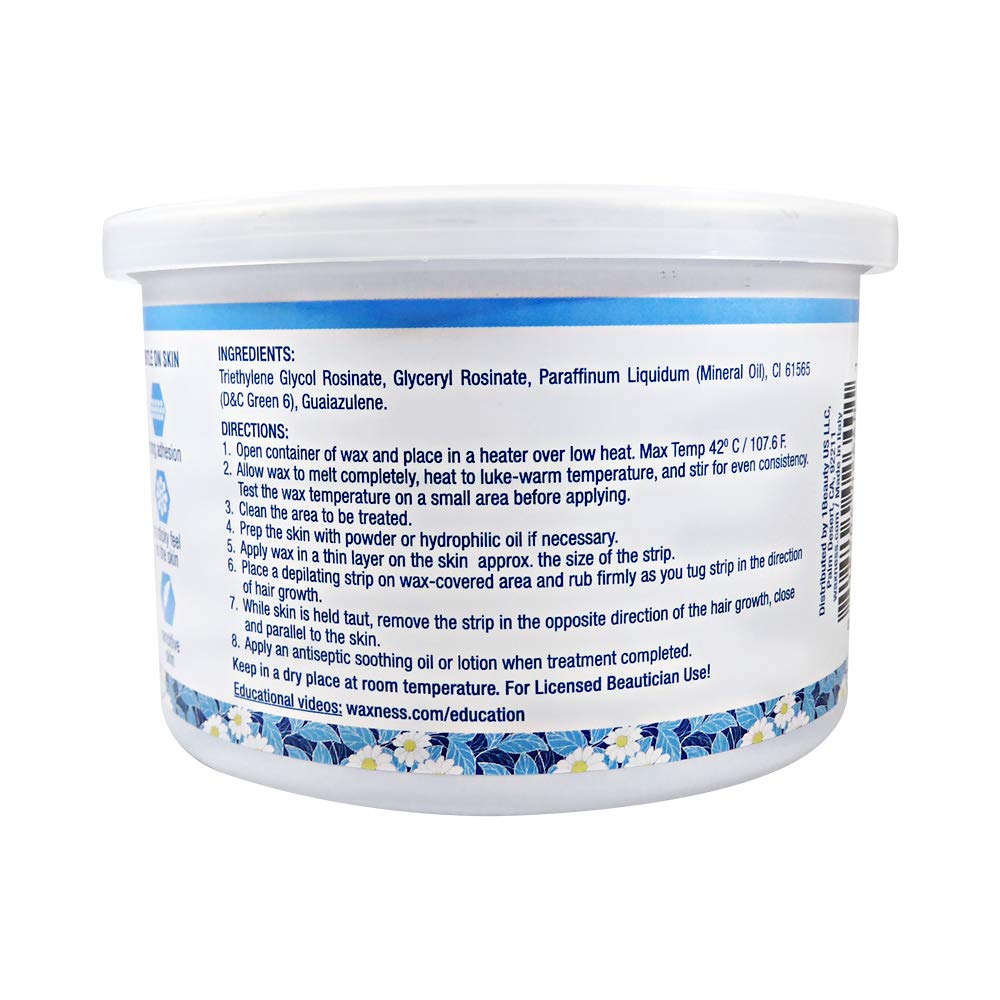 Waxness Soft Wax Tin Azulene 14 oz (400 g) - Professional Strip Wax with Azulene for Face & Body, Smooth Application - Made in Italy Beauty and Personal Care Waxness