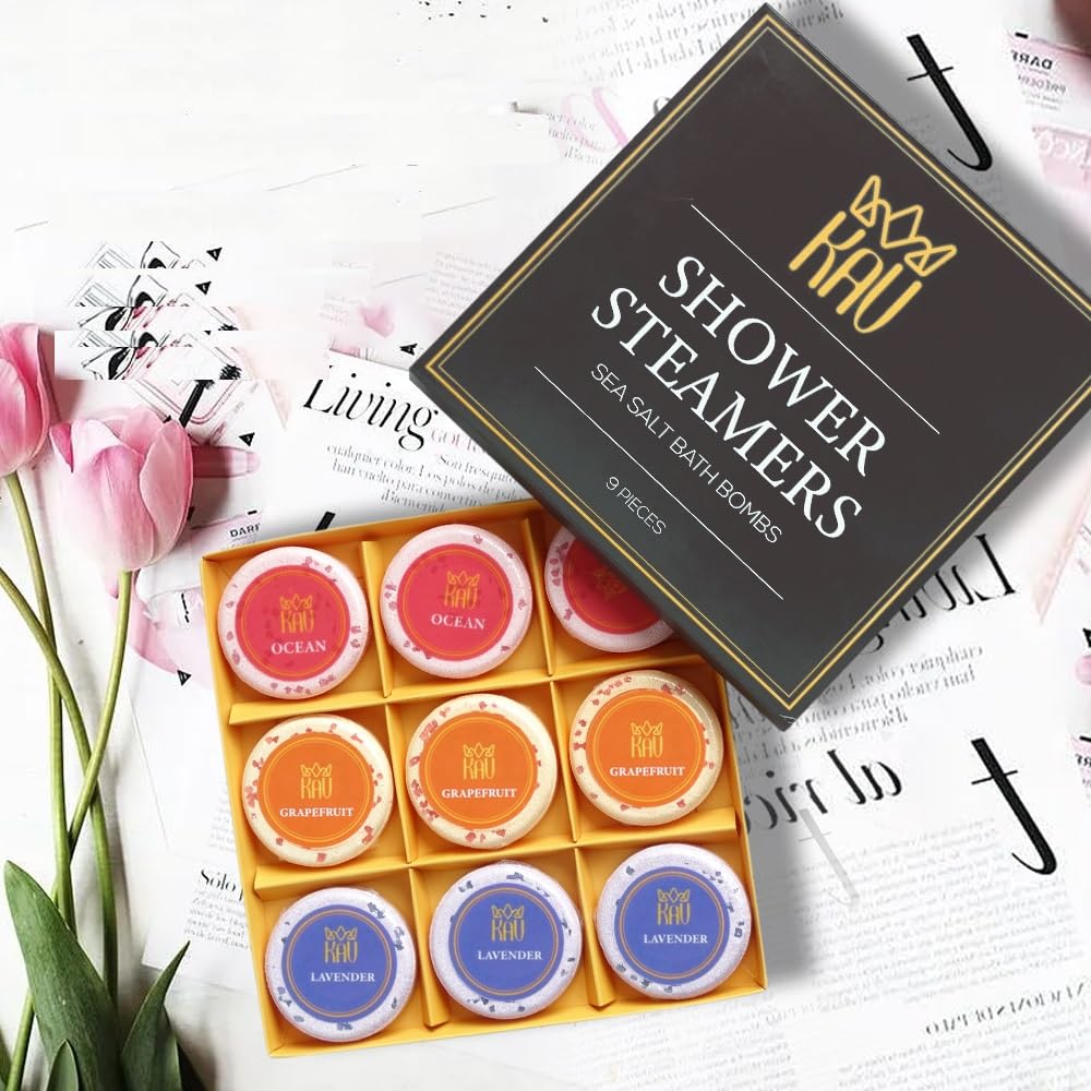 KAV Aromatherapy Shower Steamers for Women and Men - 9 pc Shower Bombs Set - Stocking Stuffers Gift Set - Relaxation Stress Relief for Women Mom… Beauty & Personal Care KAV