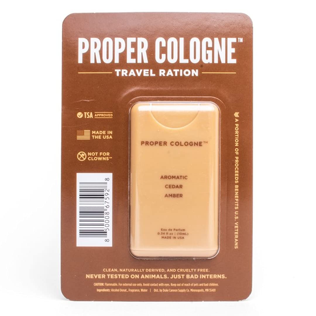 Duke Cannon Supply Co. Proper Cologne, 0.34 Fl Oz - Sawtooth/Eau de Parfum for Men, Travel Ration Beauty & Personal Care Duke Cannon Supply Co.
