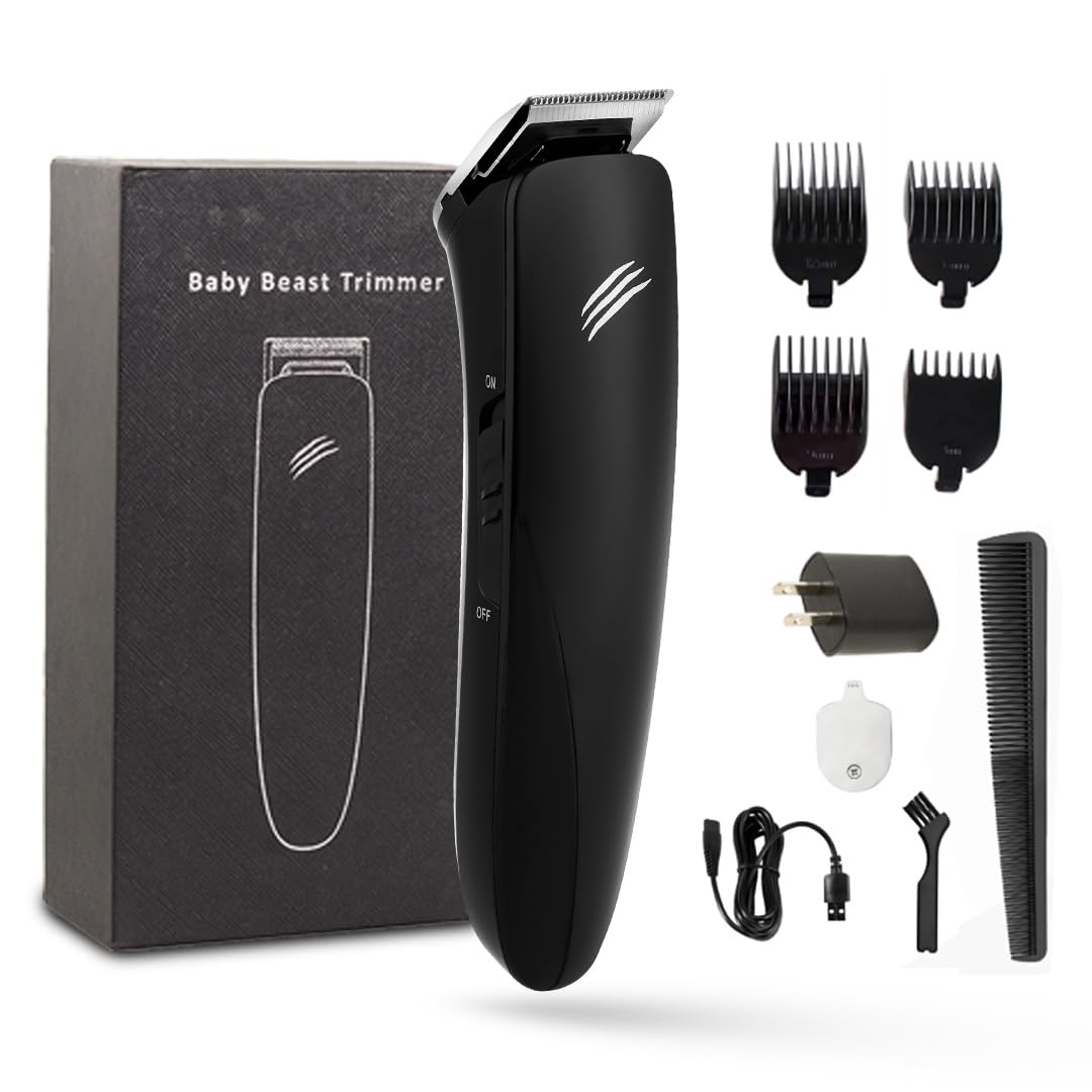 Skull Shaver Baby Beast Trimmer - Ultimate Cordless Hair & Beard Grooming Tool - Precision Steel Blades - USB Rechargeable - 4 Combs - Travel-Friendly Beauty and Personal Care Skull Shaver