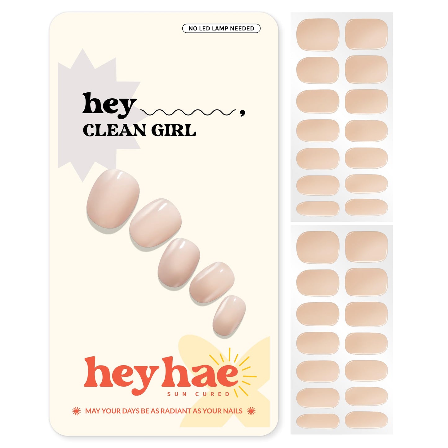 Heyhae Semi Cured Gel Nail Strips | Spring Nails No LED Lamp Needed Easy Apply & Remove | Includes 28 strips, 1 Prep Pad, 1 Nail File & 1 Wooden Stick Beauty and Personal Care heyhae Default Title