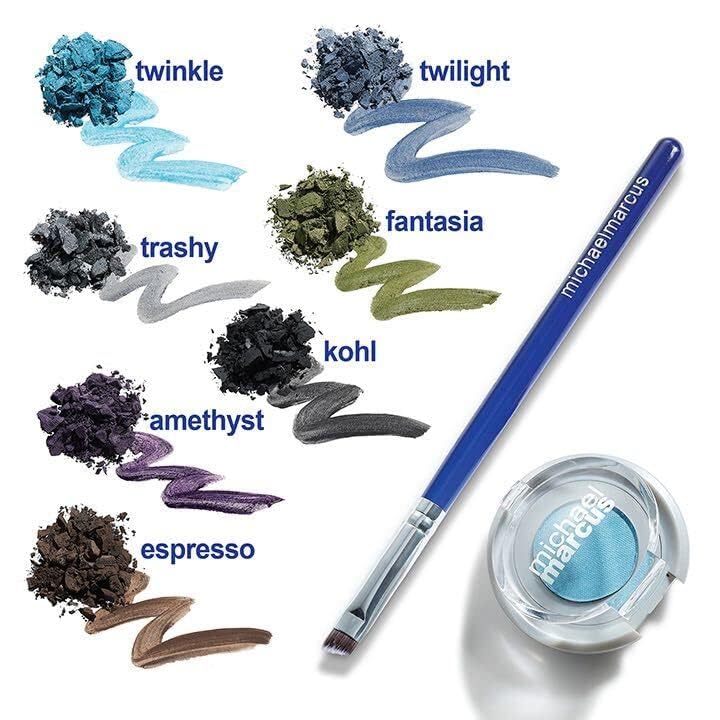 michael marcus Makeup Cake Eye Liner & Eyeliner Brush (Amethyst) - Water Activated Dry Pressed, Long-Lasting & Smudge Resistant Eyeliner - Cruelty Beauty & Personal Care michael marcus