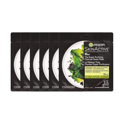 Garnier SkinActive Super Purifying Charcoal Sheet Mask, 6 Count Beauty & Personal Care Garnier
