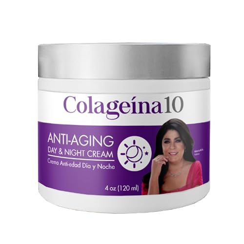 Colageina 10 Anti-Aging Day & Night Cream - Reduce the Appearance of Fine Lines & Wrinkles with Hydrolyzed Collagen and Hyaluronic Acid - 4 oz (120 Beauty & Personal Care Colageina 10
