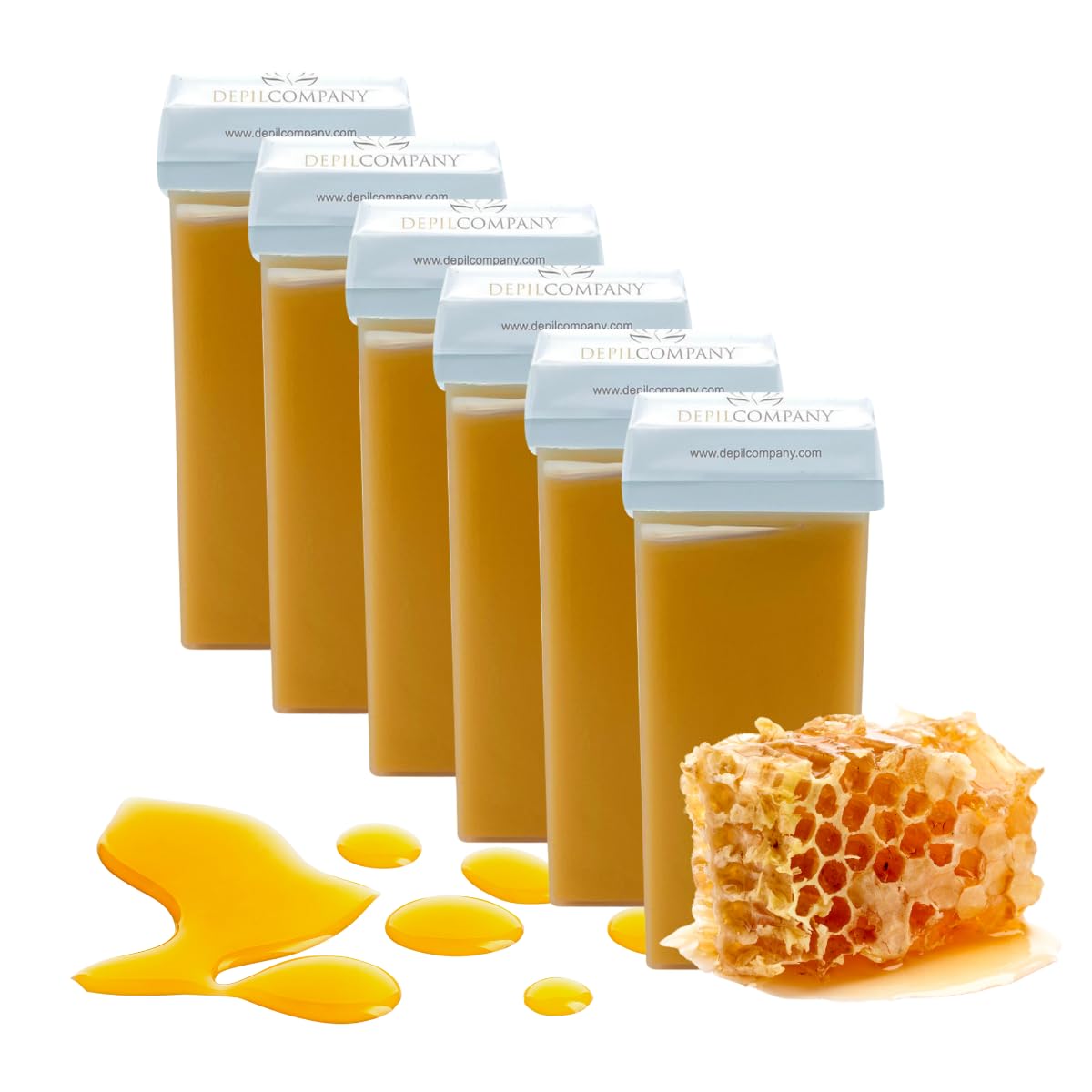 Depilcompany Roll-On Honey Wax - Warm Roll-On Depilatory Wax for Smooth Hair Removal - Soft Wax - Single-Use - Hygienic - Made in Spain - 3.53 oz (6 Beauty and Personal Care DEPILCOMPANY