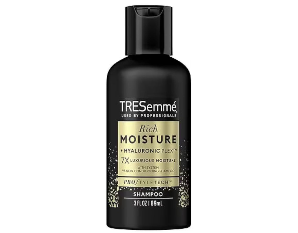TRESemme Shampoo Moisture Rich Shampoo for Dry Hair, Travel-Size 3 Oz. (Pack of 10)