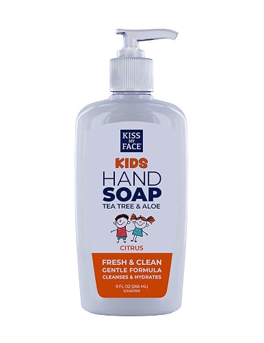 Kiss My Face Hand Soap, Tea Tree & Aloe, Citrus Scent, Fresh, Clean, Cleanses, Hydrates, Gentle Formula, White, 9 Fl Oz Beauty & Personal Care Kiss My Face