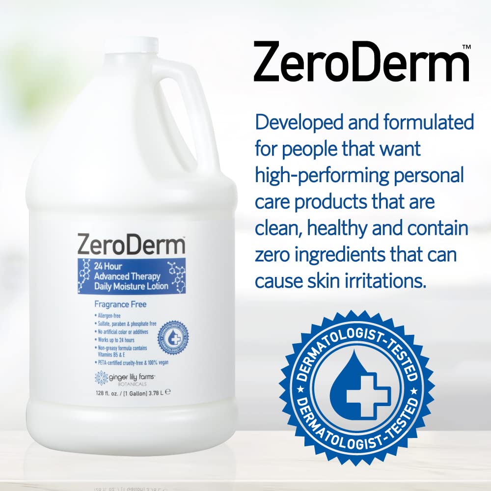 Ginger Lily Farms Botanicals ZeroDerm 24 Hour Advanced Therapy Daily Moisture Lotion, Allergen-Free, 100% Vegan & Cruelty-Free, Fragrance Free, 1 Beauty & Personal Care Ginger Lily Farms