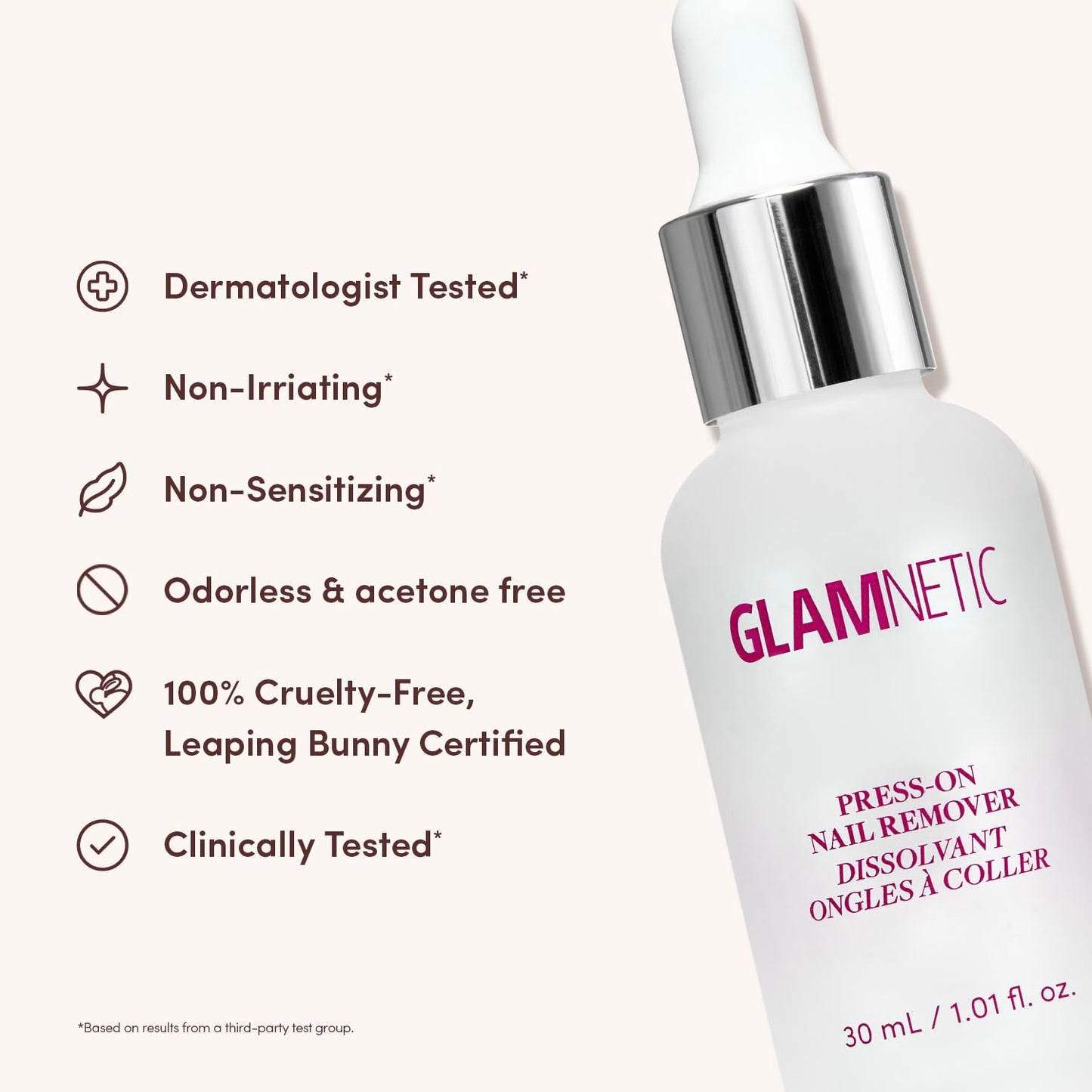 Glamnetic Press On Nail Remover | Odorless, No Acetone, Gentle Press-On Nail Remover Serum for Fake Nails | 30 ml/1.01 fl. oz. Beauty and Personal Care Glamnetic