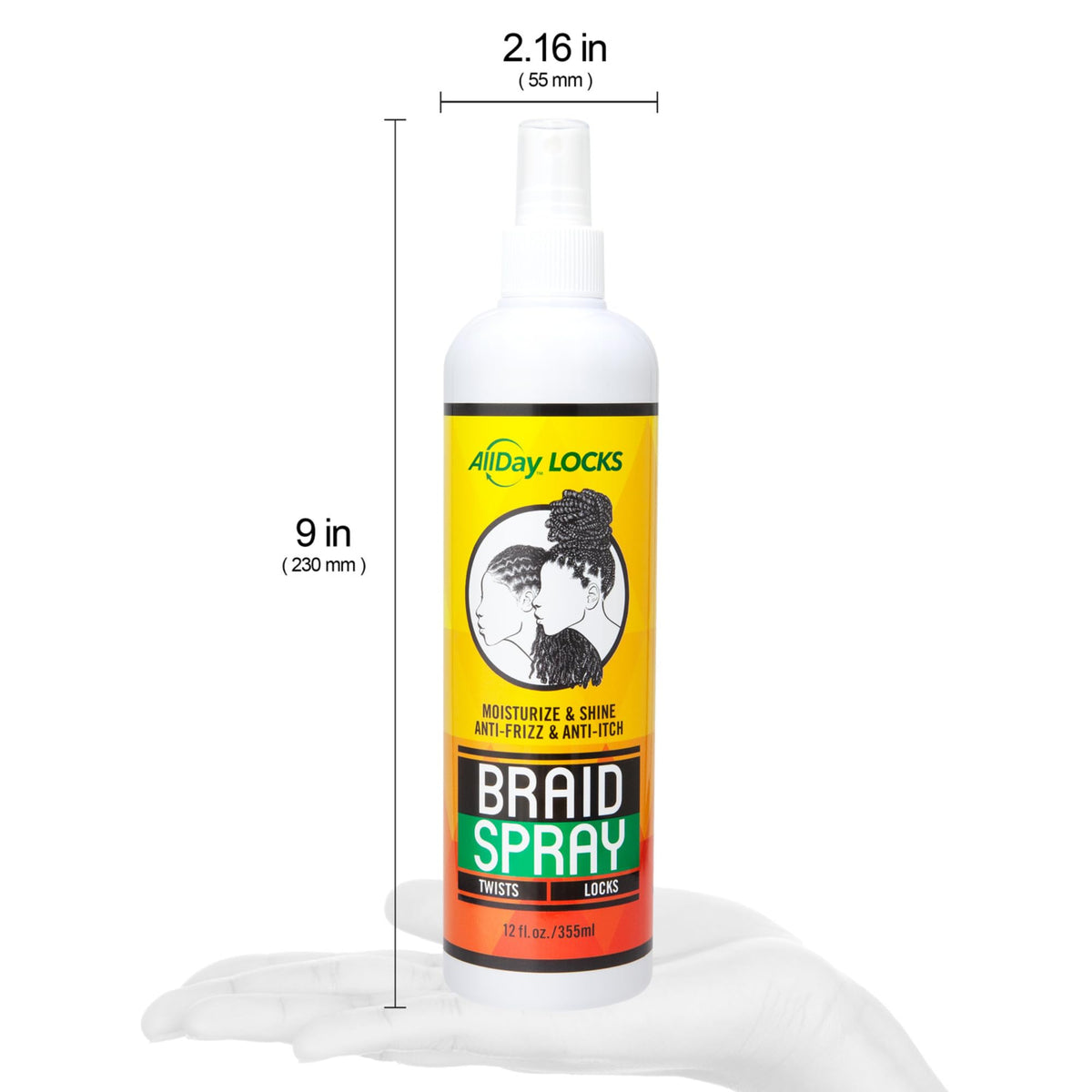 AllDay Locks Braid Spray (12 oz) | Alleviates Itchy & Dry Scalp | High Shine, Softens Dull Hair | Cleanse & Rejuvenate Braids, Locks, Twists, Cornrows Beauty & Personal Care AllDay Locks