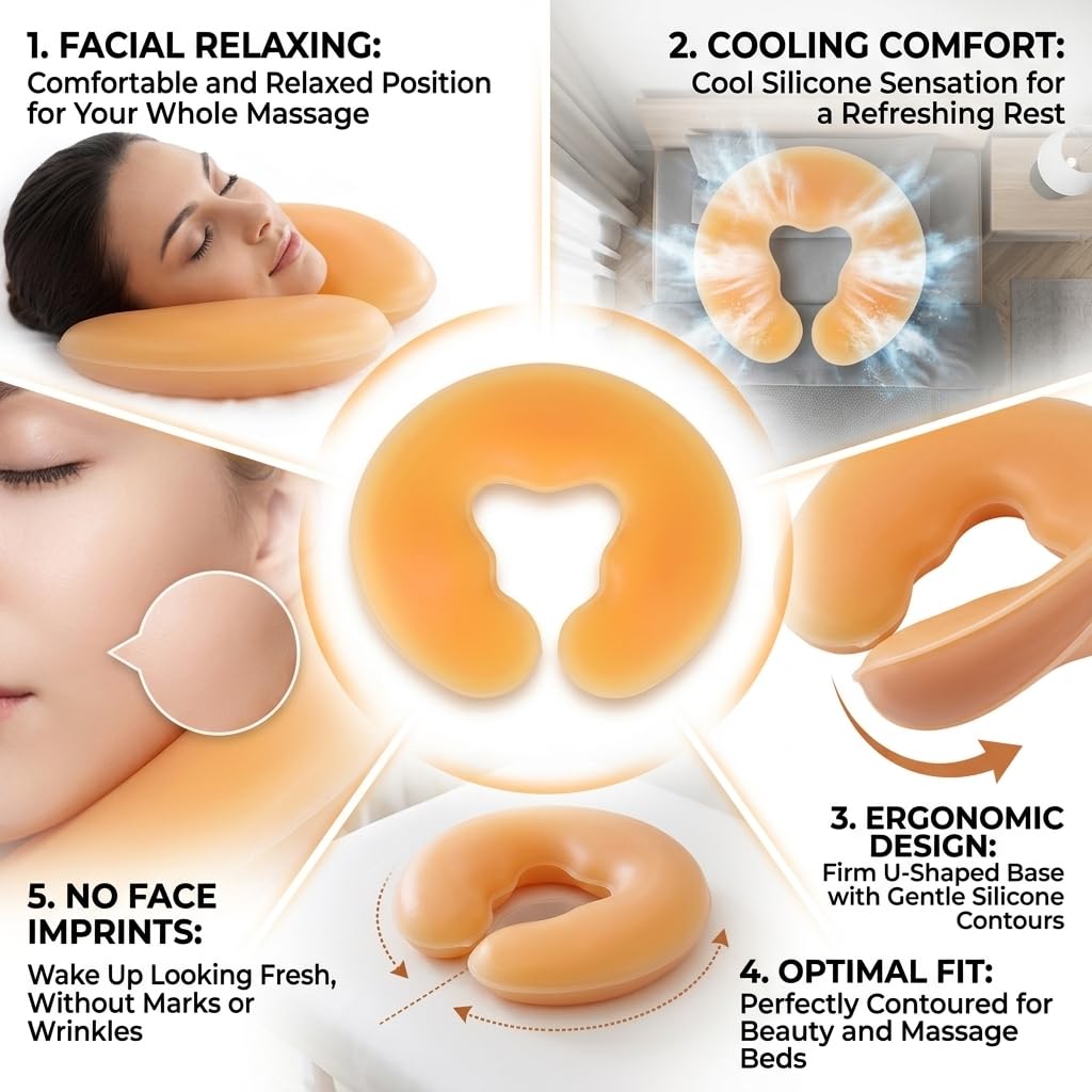 Soft Massage Face Relax Pillow, Headrest Overlay Weigh Silicon Silicone SPA Beauty Salon Skin Care Head Cushion Pad Beauty and Personal Care Yosoo Health Gear
