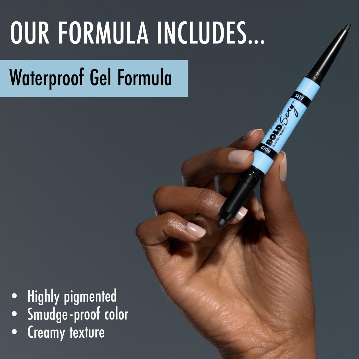 Black Radiance Bold & Sexy Gel Eyeliner,Waterproof Dual-Ended Retractable, Buildable & Blendable Smudge-Proof Smooth Matte Finish, Cruelty-Free Beauty & Personal Care Black Radiance