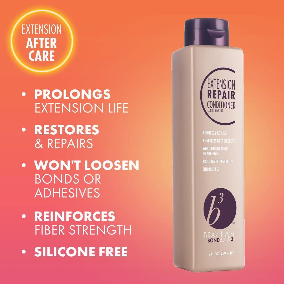 B3 Brazilian Bondbuilder Extension Shampoo/Conditioner/Refresh Trio Pack 28.75 fl oz (3 Count) For Extensions - Repairs, Hydrates and Blends All Hair Beauty & Personal Care B3 BRAZILIAN BONDBUILDER