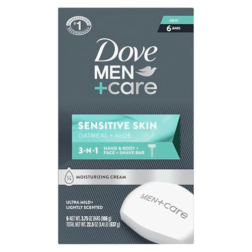 DOVE MEN + CARE Hand & Body Face + Shave Bar Sensitive Skin 6 Count for sensitive skin 3.75 oz Beauty & Personal Care DOVE MEN + CARE