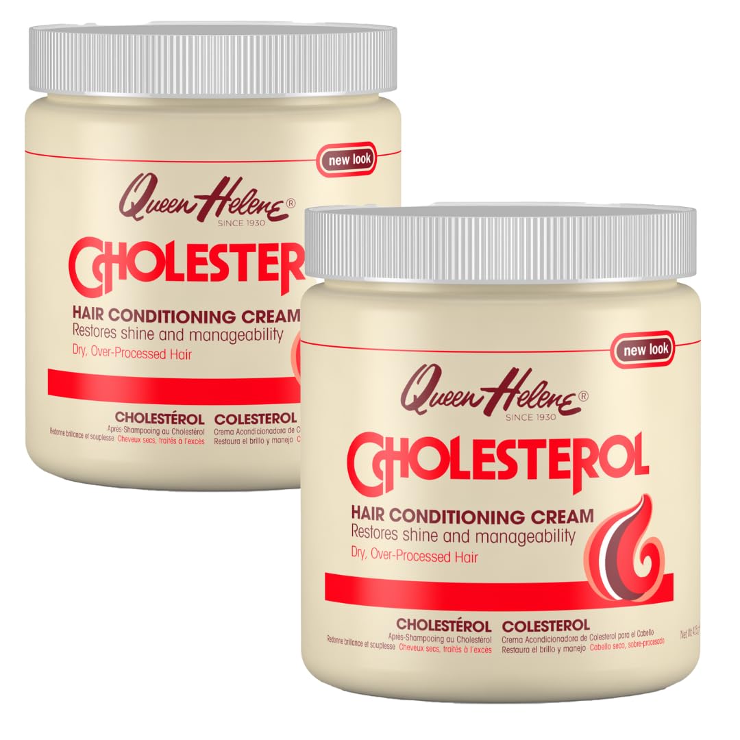 Queen Helene Cholesterol Hair Conditioning Cream, Deep Moisturizing Conditioner for Dry, Frizzy and Damaged Hair, 15 oz
