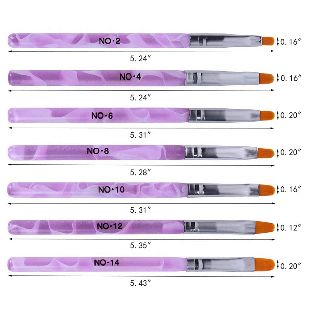 WOKOTO 14 Pcs Acrylic Nail Brush Set, UV Gel Nail Acrylic Brush Tips Builder Brush Nail Painting Brush Pen Nail Dust Brush 3d Nail Art Brush Nail Beauty & Personal Care WOKOTO