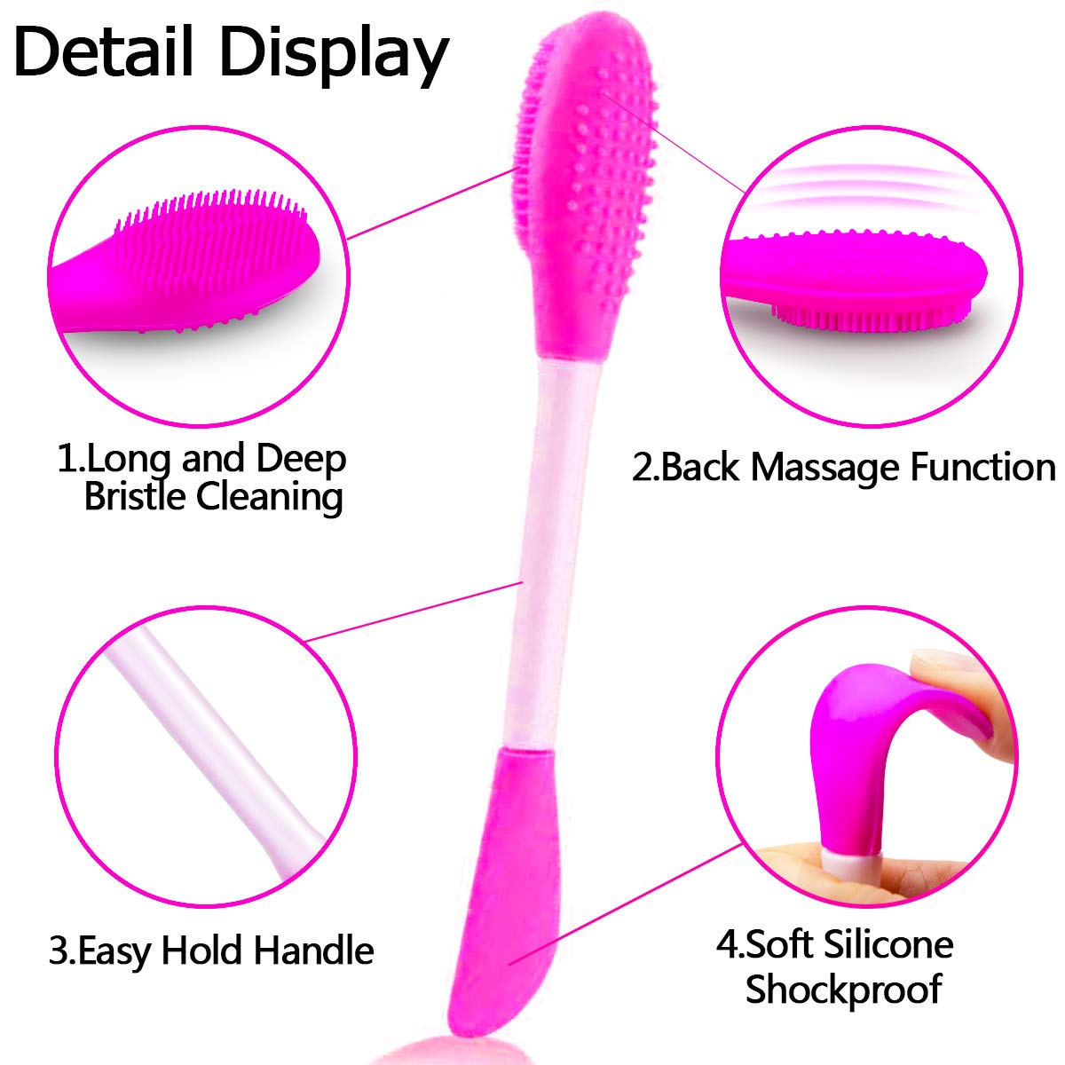5PCS Silicone Scrubber Set, Lip Scrub Brush, Silicone Face Cleansing Brush, Face Applicator Tool and 2PCS Exfoliating Brushes for Men Women Beauty & Personal Care Namgznso