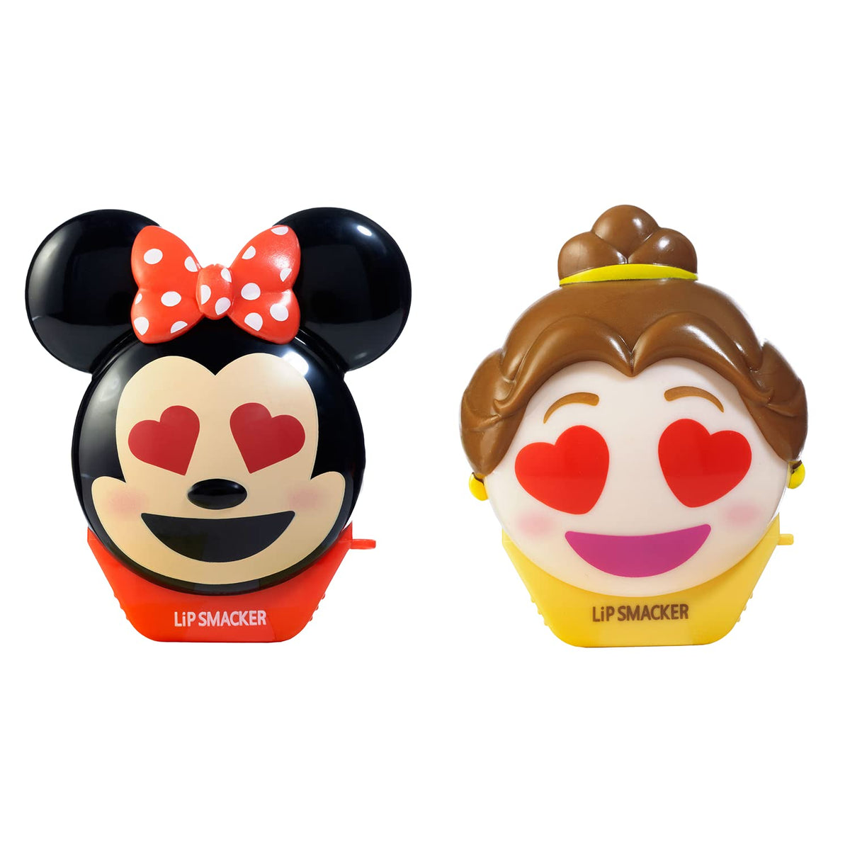 Lip Smacker Disney Minnie Mouse and Beauty And The Beast Belle Emoji Lip Balm Duo, Flavored Strawberry Lemonade, Bow-nade, 2 Pack Beauty & Personal Care Lip Smacker