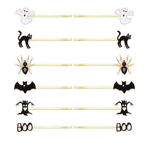 HZEYN 12 Pack Hallowen Hair Clips Spooky Ghost Spider Bat Devil Tree Bobby Pins Hair Accessories Costume Jewelry for Women Halloween Party Supplies Beauty & Personal Care HZEYN