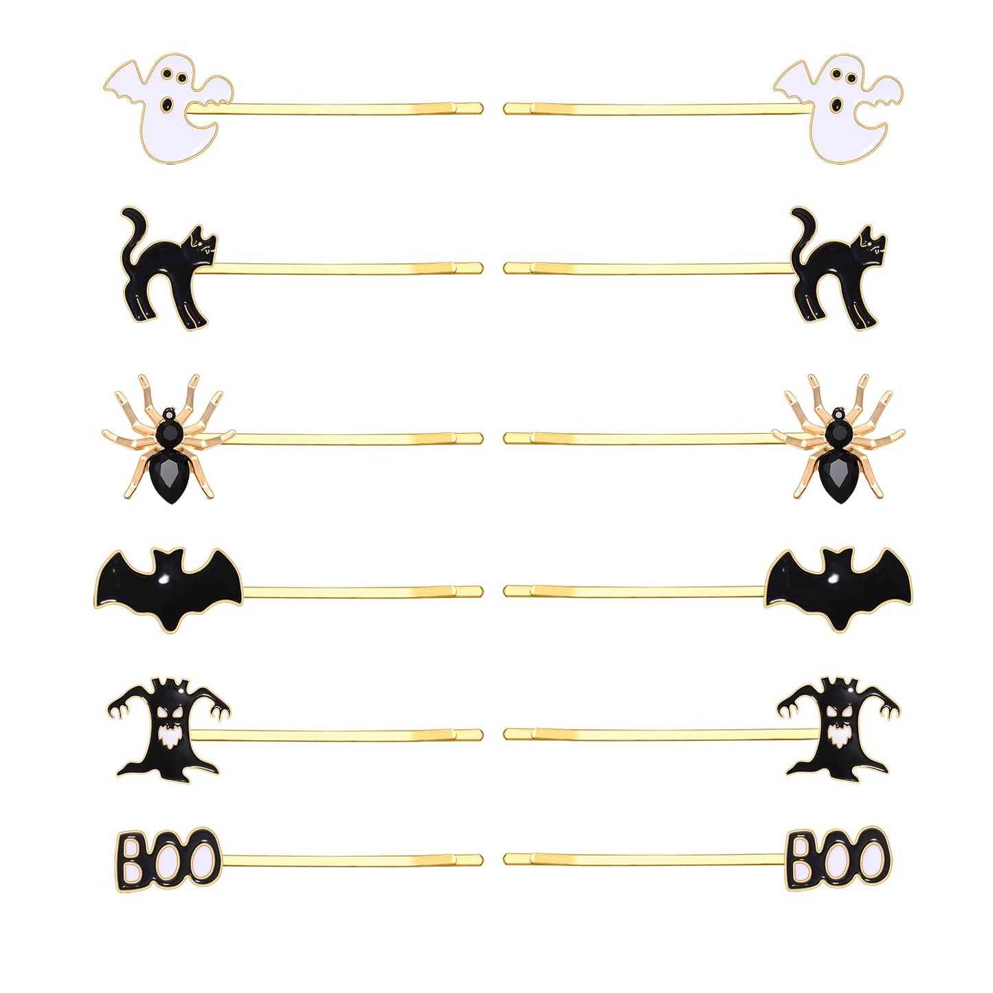 HZEYN 12 Pack Hallowen Hair Clips Spooky Ghost Spider Bat Devil Tree Bobby Pins Hair Accessories Costume Jewelry for Women Halloween Party Supplies Beauty & Personal Care HZEYN