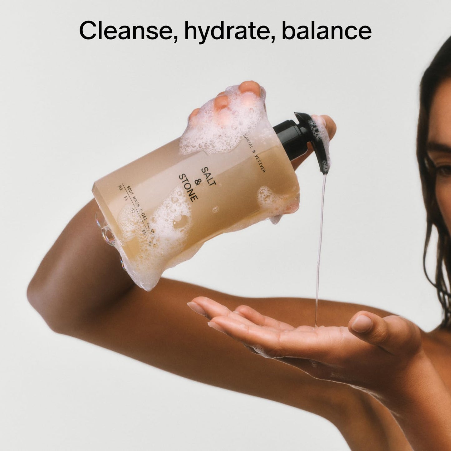 Salt & Stone Body Wash with Antioxidants for Deep Moisture | For Women & Men, Sulfate, Paraben, & Dye Free, Leaving Skin Soft and Hydrated | Saffron Beauty & Personal Care Salt & Stone