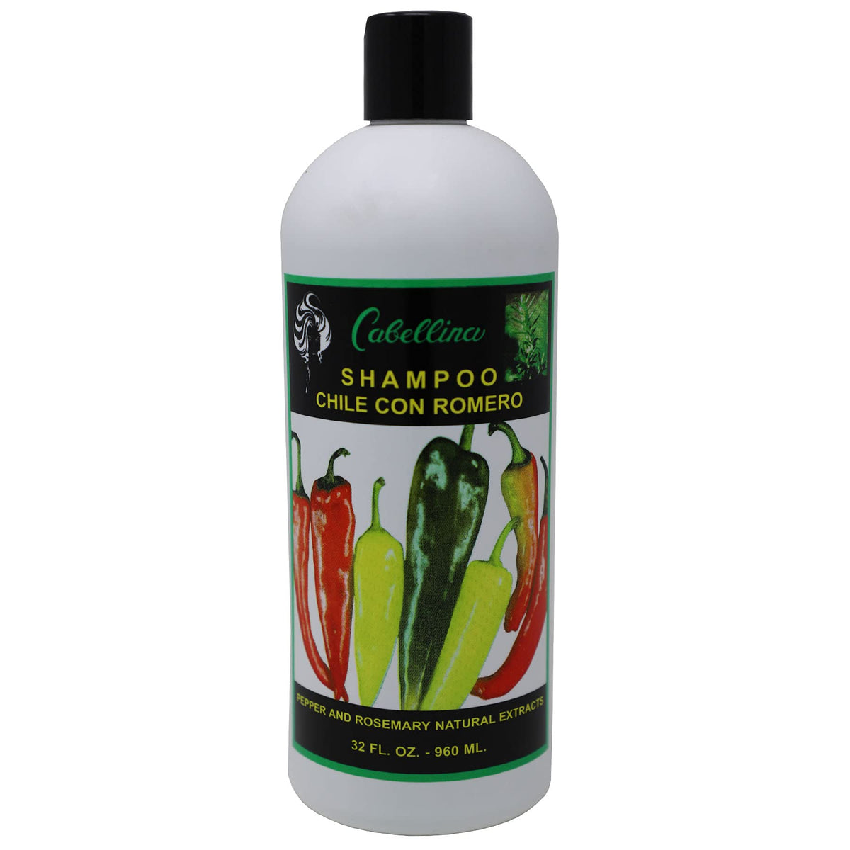 Cabellina Chile con Romero Shampoo, Cleans and Refresh, 32 FL OZ, Bottle,Green Beauty & Personal Care Cabellina