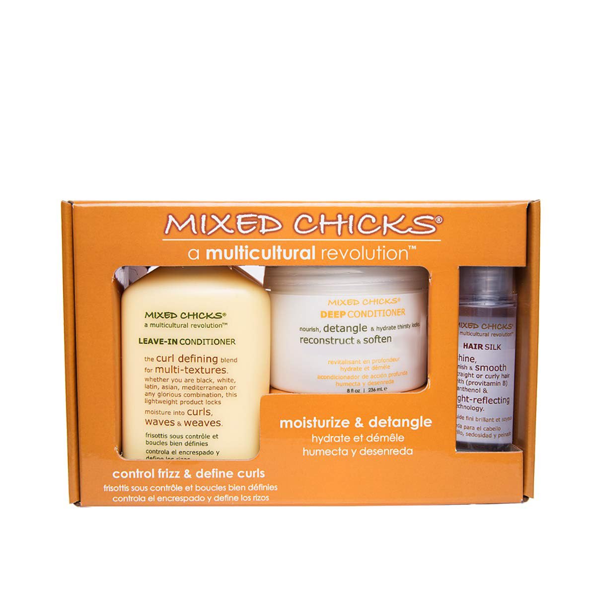 Mixed Chicks Quad Pack - Shampoo 10 fl. oz., Deep Conditioner, 8.0 fl. oz., Leave-In Conditioner, 10 fl. oz., Hair Silk, 1.7 fl. oz Beauty & Personal Care Mixed Chicks